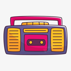 紫黄色的收音机电器矢量图素材