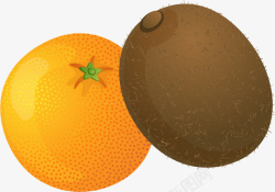 水果橙子猕猴桃矢量图素材