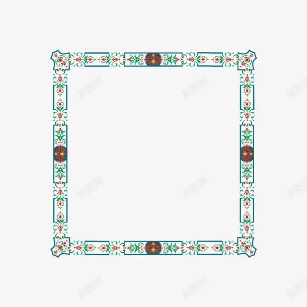 蓝色复古花纹边框矢量图ai免抠素材_88icon https://88icon.com 娆紡 杈规 绠 鐩告 鐭噺 鑺辩汗 矢量图