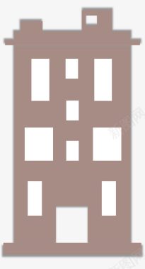 褐色建筑图标图标