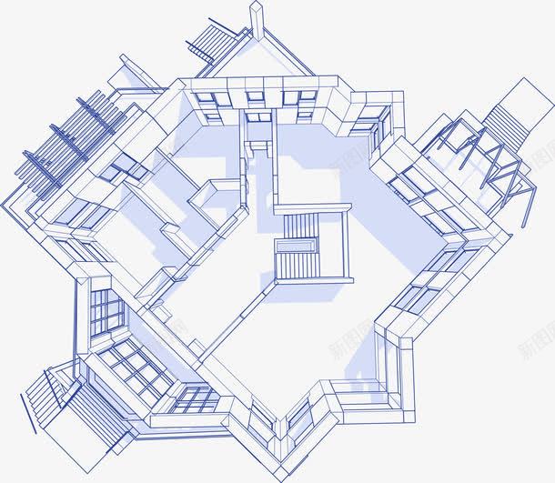 别墅立体图矢量图eps免抠素材_88icon https://88icon.com 别墅 图纸 立体图 装饰设计 矢量图