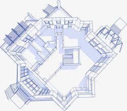 别墅图纸别墅立体图矢量图高清图片