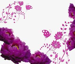 紫花开海报背景效果素材