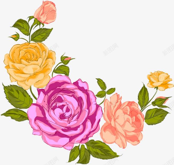 鲜花朵朵png免抠素材_88icon https://88icon.com 创意 卡通 图案 手绘 玫瑰花