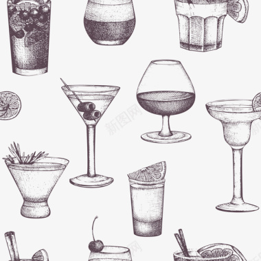食物和饮料精美手绘饮料水杯图标图标