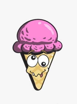 卡通表情符号卡通锥奶油表情符号冰蛋卷冰淇凌高清图片