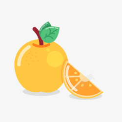黄色卡通橙子水果素材