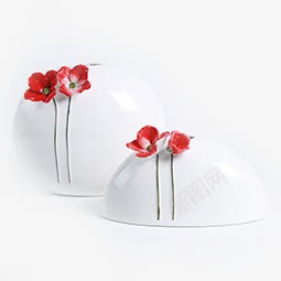 红色花朵白色瓷器png免抠素材_88icon https://88icon.com 瓷器 白色 红色 花朵
