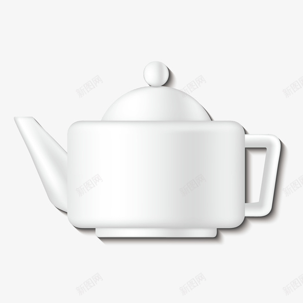 茶壶矢量图ai免抠素材_88icon https://88icon.com 3D PNG免扣图下载 器皿 白色 白茶壶 陶瓷 矢量图