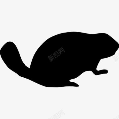 卡通动物插图海狸动物形状图标图标