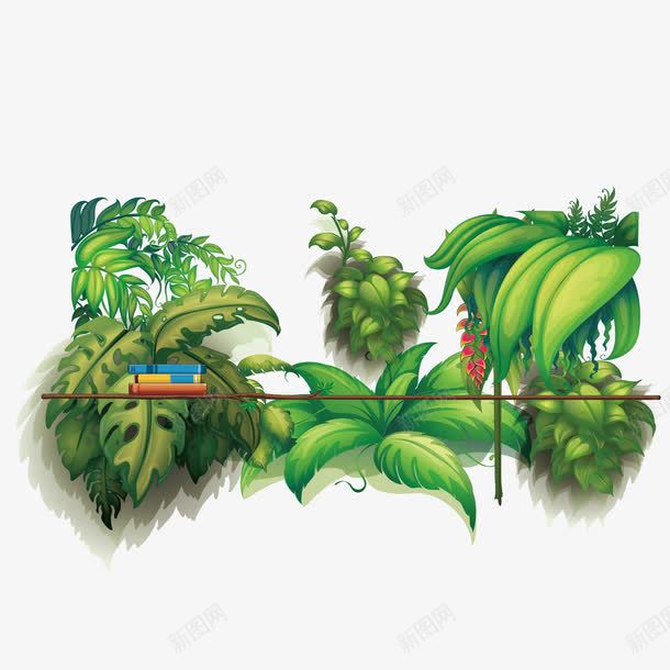 绿色植被png免抠素材_88icon https://88icon.com 书本 叶子 园林 手绘 植物 植被 绿色 草 装饰