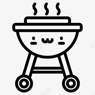 麻辣烧烤手绘的烧烤架图标图标