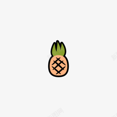 手绘卡通水果菠萝图标图标