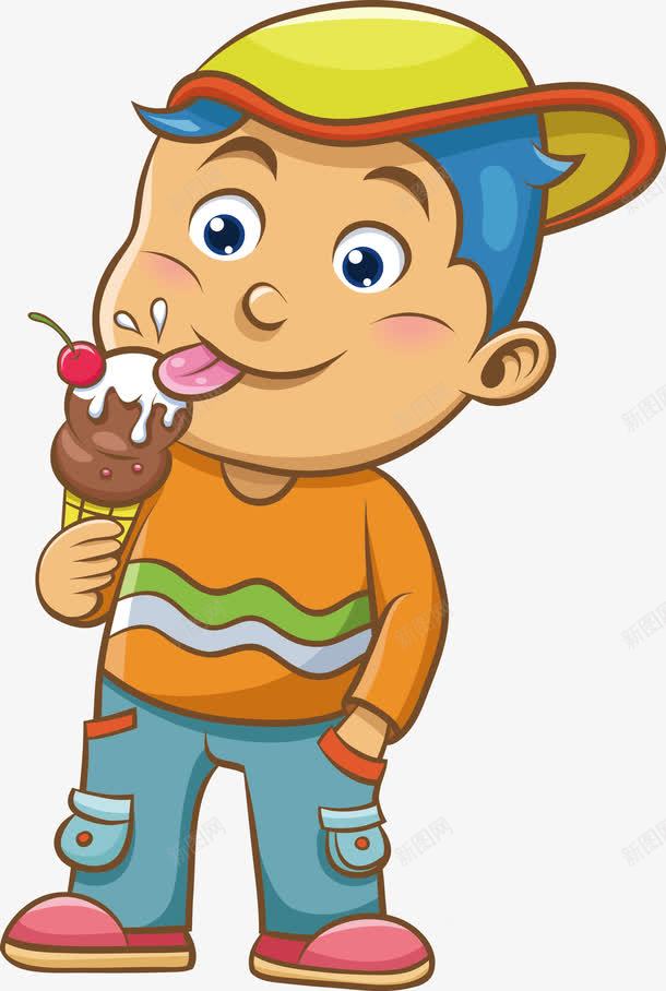 吃雪糕的小朋友png免抠素材_88icon https://88icon.com 戴帽子的小男孩 甜食 美味 雪糕球