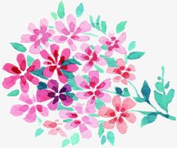 粉色卡通手绘花朵植物素材