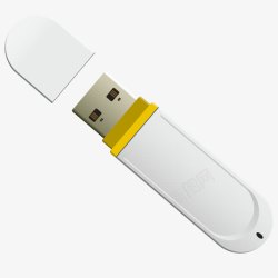 白色逼真USB存储器素材