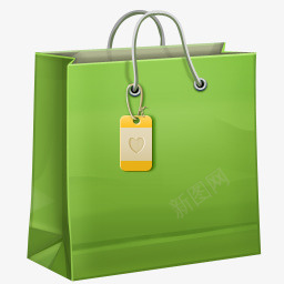 绿色的购物袋图标图标