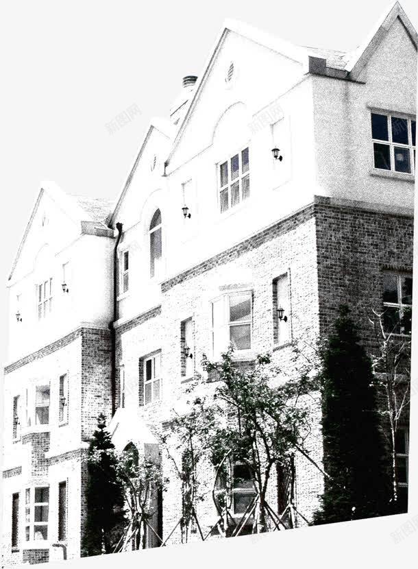 欧式复古白色的别墅群png免抠素材_88icon https://88icon.com 别墅 复古 欧式 白色 连排别墅