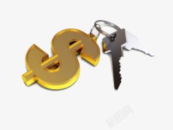 金融符号和钥匙素材