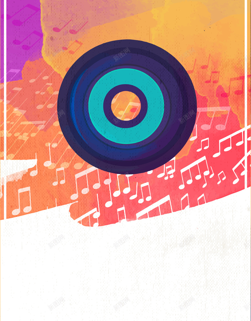 爵士音乐会广告背景矢量图ai设计背景_88icon https://88icon.com 几何 唱片 橙色 爵士 素材 背景 音乐会 音符 矢量图