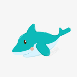 手绘蓝色鲨鱼矢量图素材