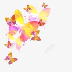 水彩渲染蝴蝶装饰素材