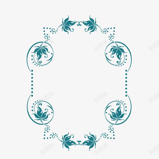 蓝色矩形欧式花边边框png免抠素材_88icon https://88icon.com 欧式 矩形 竖边框 花边 蓝色 边框