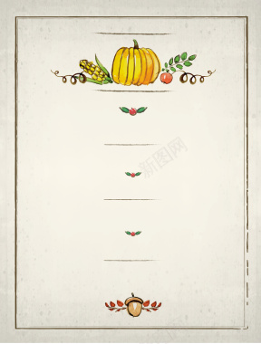 感恩节手绘南瓜海报背景矢量图背景