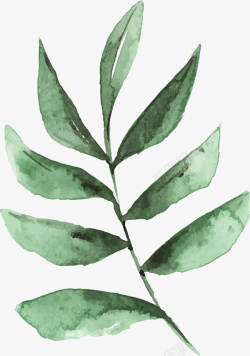 卡通手绘绿色植物树叶素材