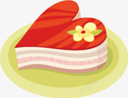 红色底盘心形蛋糕矢量图高清图片
