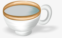 手绘白色茶杯素材