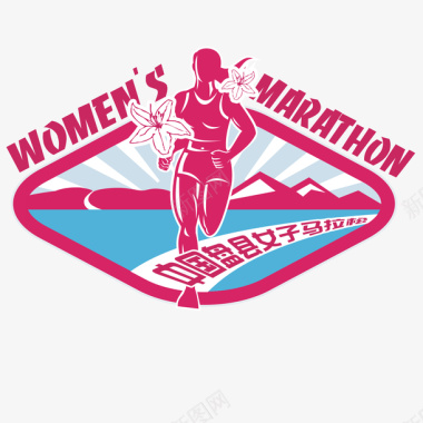 跑步女子马拉松logo图标图标