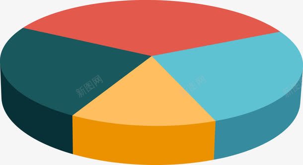 四图彩色圆形分块图标图标