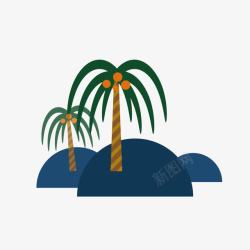 扁平化椰子树旅行素材