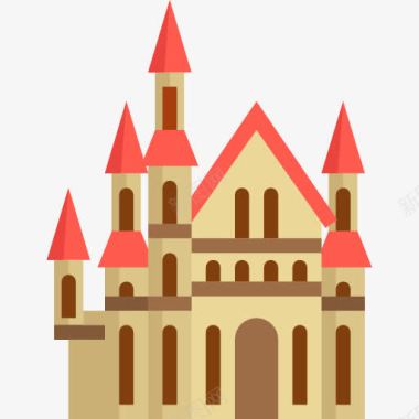 中世纪城堡图标图标