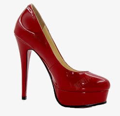 红色增高漆皮高跟鞋高清图片