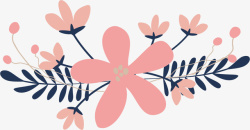 卡通粉色花卉矢量图素材