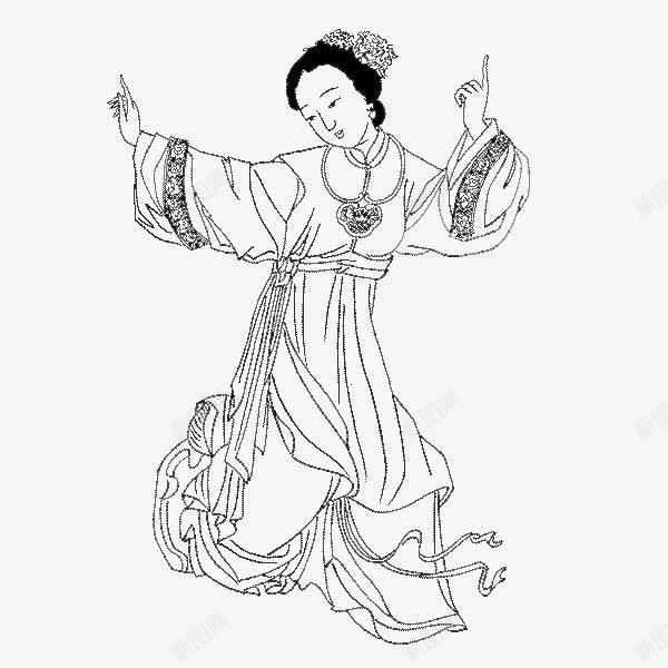 古代人物手绘图png免抠素材_88icon https://88icon.com 古代美女 工笔 线条人物 青墨