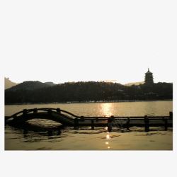 西湖黄昏风景免费素材