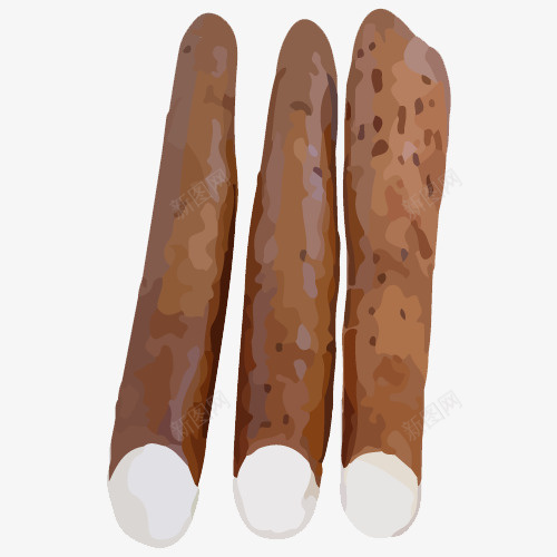 手绘风格食材山药三段png免抠素材_88icon https://88icon.com 养生 山药 山药手绘 滋补 药材 蔬菜 褐色 食材 食物