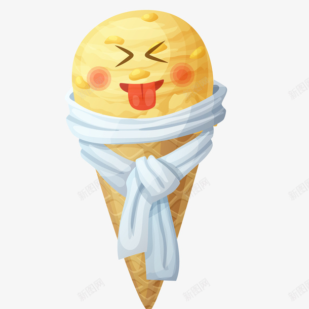 做鬼脸的冰淇淋矢量图ai免抠素材_88icon https://88icon.com 做鬼脸 冰淇淋 卡通 手绘 水彩 食物 矢量图