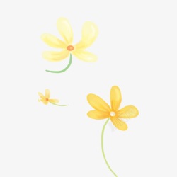 黄色手绘的花朵装饰素材