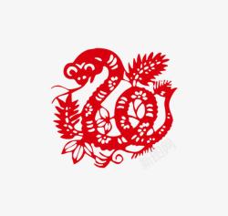 十二生肖蛇红色字体艺术字素材
