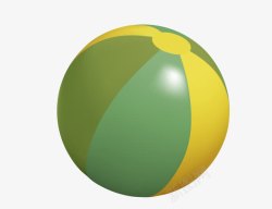 黄绿色立体皮球素材