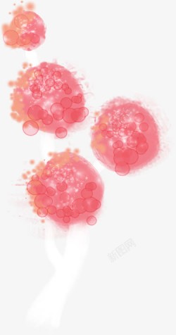 手绘粉色水彩泡泡素材