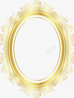 金色花纹框素材