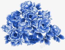蓝色手花花朵海报素材