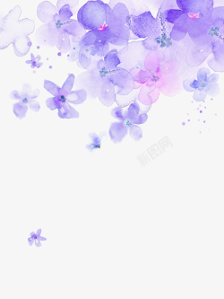 紫色梦幻花朵装饰图案素材