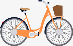 橙色动车橙色简约自行车高清图片