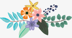 彩色花卉装饰素材